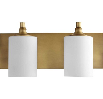 Quorum 5009-2-80 Celeste 16.5'' 2-Light Bath Vanity in Aged Brass