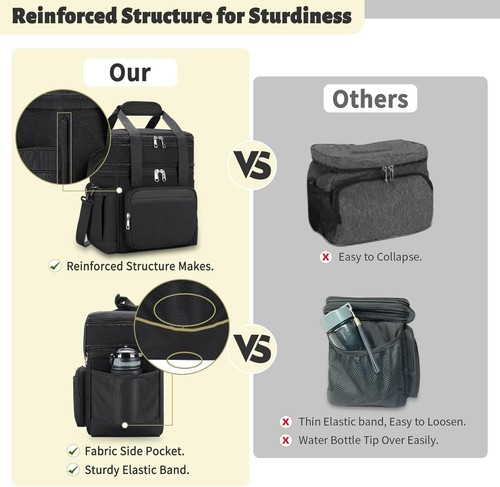 Insulated Lunch Bag & Lunch Box for Men - Double Deck Reusable Lunch Bag for Wom - Picture 4 of 11