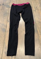 Kyodan Women’s Black Pink Trim Ankle Zip Workout Athletic Leggings Size: S