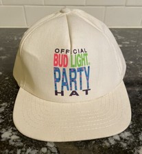 VINTAGE Official Bud Light BUDWEISER Party SNAPBACK Baseball Hat Cap MADE IN USA