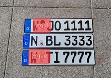 1 REAL GERMAN LICENSE PLATE NUMBER CAR TAG VW AUDI BMW MERCEDES 1111 3333 7777