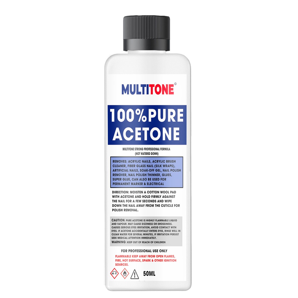 ACETONE PURO Liquido Per La Rimozione Di Smalti Ibridi E Gel Soak Off 5903246591330