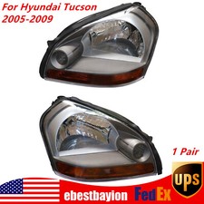 Headlights Pair For Hyundai Tucson 2005-2009 Left+Right LED Halo Clear Projector