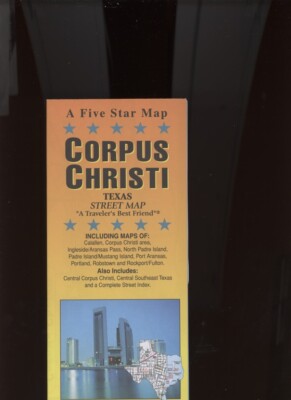 MAP OF CORPUS CHRISTI TEXAS /HUGE 5 FIVE STAR ROAD MAP /*RAREST*