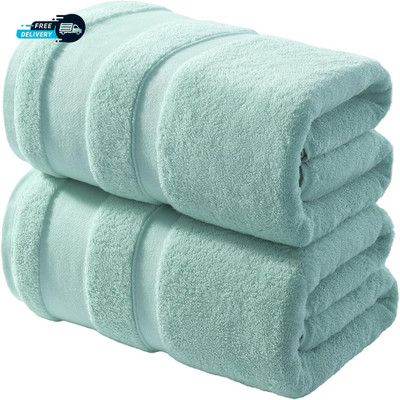 100% Cotton Bath Towels Set of 2 Extra Large Bath Sheets 35 X 70 Inches 800 GSM