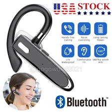 Trucker Wireless Headset Bluetooth 5.3 Earpiece Dual Mic Earbud Noise Cancelling