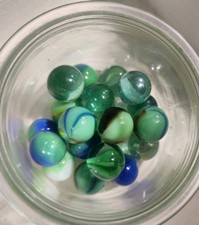 Cat's Eye Machine Made Glass Toy Marbles Lot Assorted Colors for Ages 8 Up