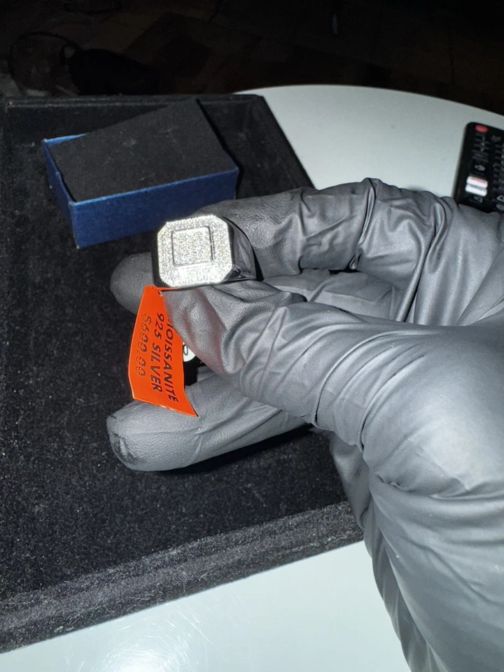 Men 1.5 Carats Moissanite rhodium platinum over 925 sterling silver size 10 ring - Image 4 of 4