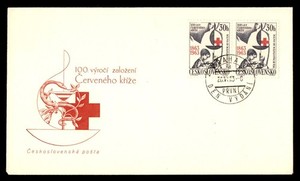 Mayfairstamps Czechoslovakia 1963 pair 100th anniversary of the founding of Red
