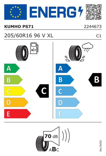 TYRE SUMMER KUMHO 205/60 R16 96V ECSTA PS71 XL - Picture 2 of 5