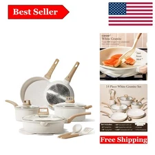 Complete 14-Piece Nonstick Cookware Set with Utensils & Protectors