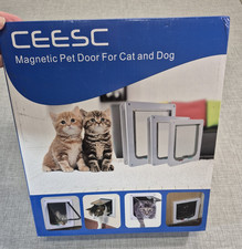 Extra Large Cat Door Outer Size 11"X9.8" , Weatherproof, White, ABS Material