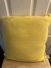 NWT Ralph Lauren Slicker Yellow Cotton Knit Decorative Bed Pillow 20x20