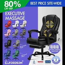 ELFORDSON Office Chair Massage Padded High Back Executive Recliner Swivel Gaming