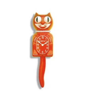 RARE VINTAGE Tangerine Tango Orange Lady Kit Cat Klock Clock