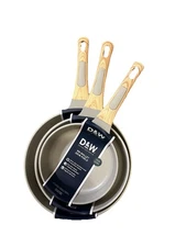 Deane and White D&W Set of 3 Beige Skillets Frying Pans 8" 9.5" 11" Cookware New