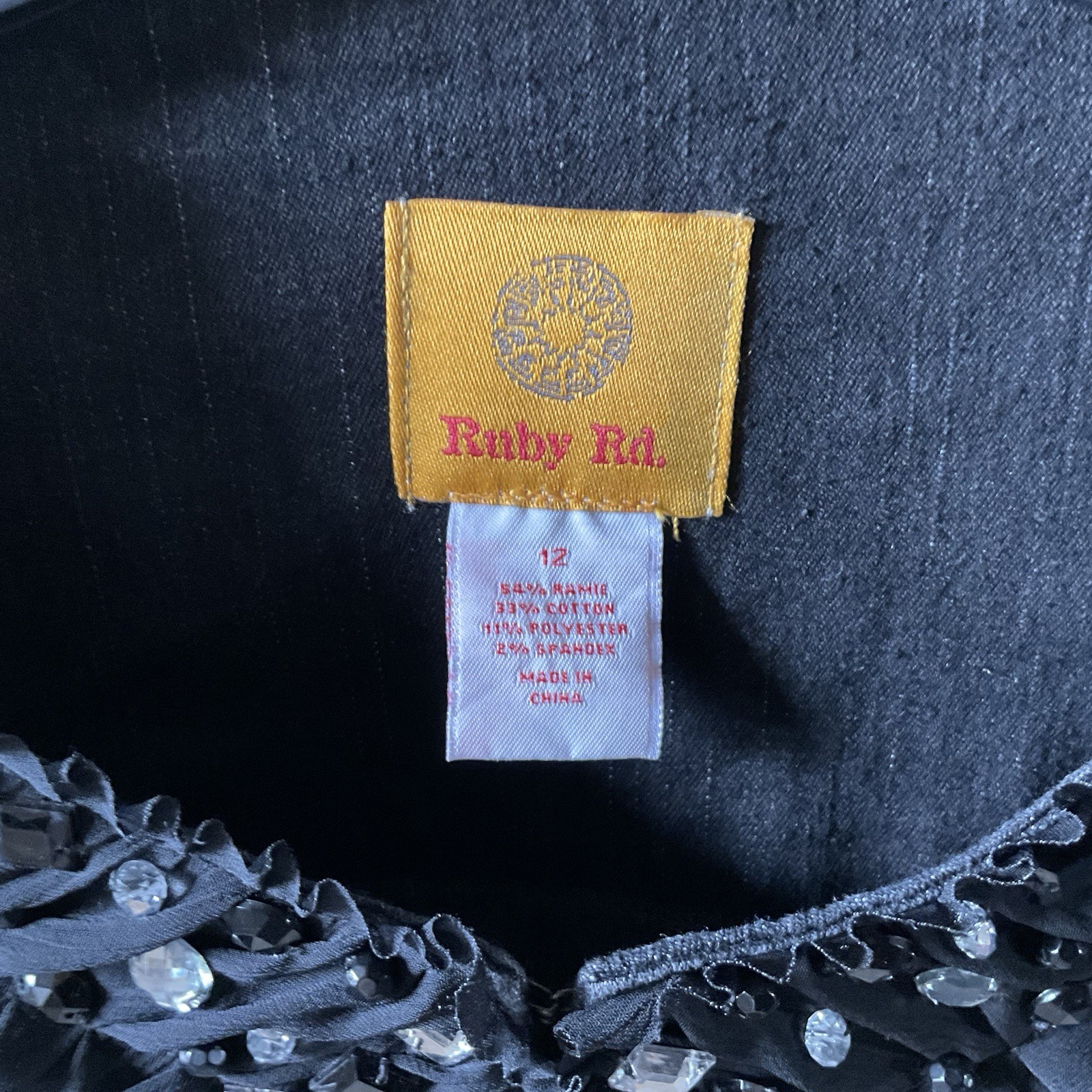 Ruby Rd. Black Jean Jacket With Embellishments Si… - image 3