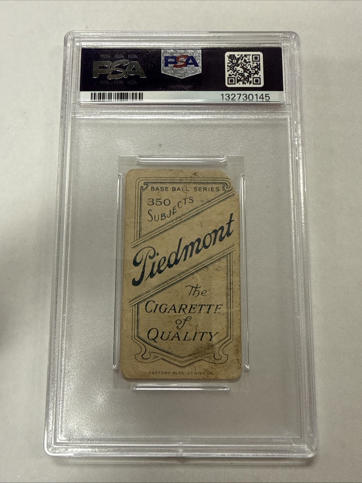 1909-11 T206 Piedmont 350 Fred Burchell PSA 1 Buffalo view 2