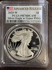2025 W Bullion Silver Eagles PCGS PR-70 DCAM Silver Eagle w/ Laser Privy Advance