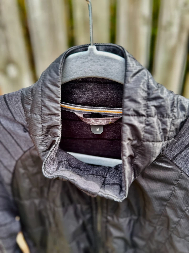 Chaqueta híbrida Smartwool para hombre Merino aislada M negra cremallera completa mezcla de lana Foto 3 de 4