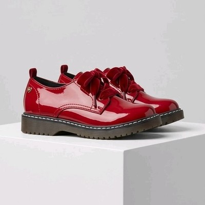 Twin-set Simona Barbieri Red Faux Leather Kids Shoe Size 33 US 1.5 Made In Italy