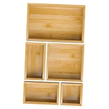 Bathroom Drawer Organizer Dividers, Wooden Kitchen Utensil Holder Set of Bamboo