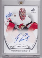 FILIP GUSTAVSSON Inscribed Future Watch /50 Auto 2021-22 RC Rookie Upper Deck SP