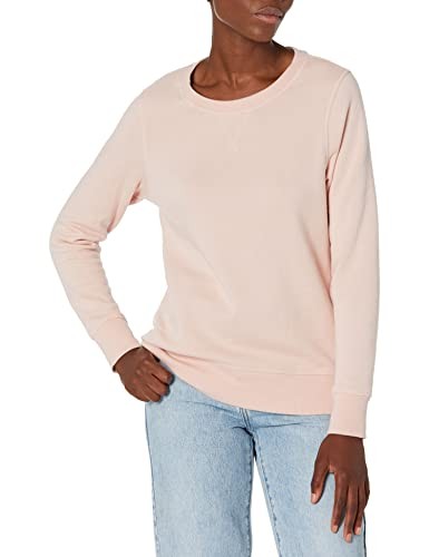Damen Fleece-Sweatshirt Rundhals Amazon Essentials Hellrosa L ÜBergrößE-image