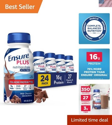 Plus Meal Replacement Protein Shake - 16g Protein, 27 Vitamins | 8oz Pack of 24