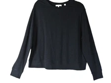 NEW, Vince Linen Boxy Crew Neck Sweater in Coastal Blue Size 1X #T3397