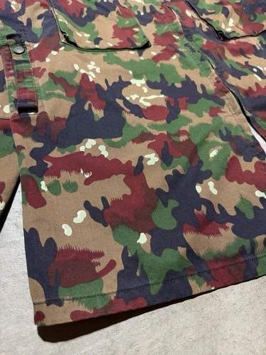 Vintage Swiss Army Jacket Mens Large Alpenflage Camo Combat Field Shirt M83 image 3