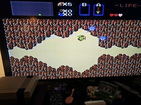 Nintendo NES Console Bundle Zelda Gold Game Genie Controllers Games Tested!!! 