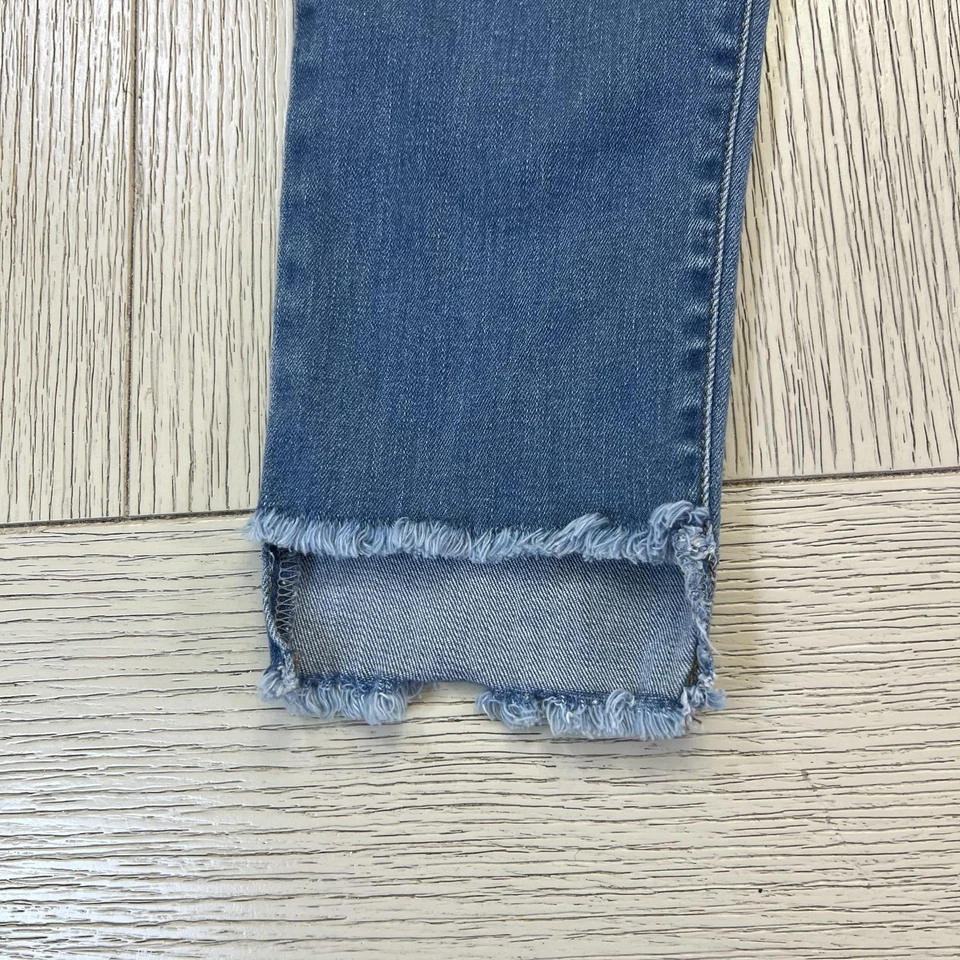 Pantalones de mezclilla William Rast Jeans para mujer 29 azules perfectos ajustados dobladillo deshilachado elásticos Foto 3 de 4