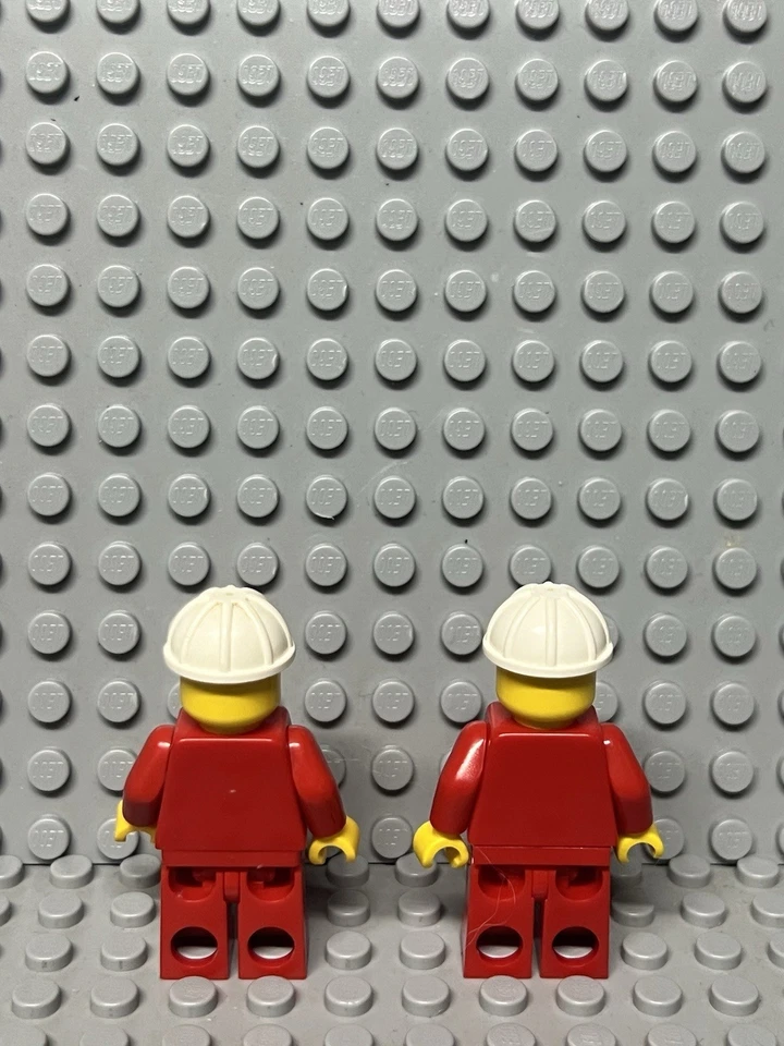 LEGO Vintage System Town Space Ground Crew Rojo Minifiguras Lote de 2 Foto 3 de 4