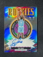2025-26 Topps Finest Rookie Auto Sion James RC #RFA-SJ Refractor Hornets XV44