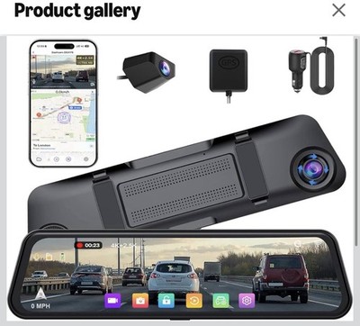 Aprilboy Mirror Dash Cam, Front 4K + Rear 2.5K 10'' Rear Camera Mirror