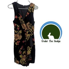 Adelyn Rae Black Floral Velvet Pencil Dress XS Whimsigoth Grunge Party Y2K H2