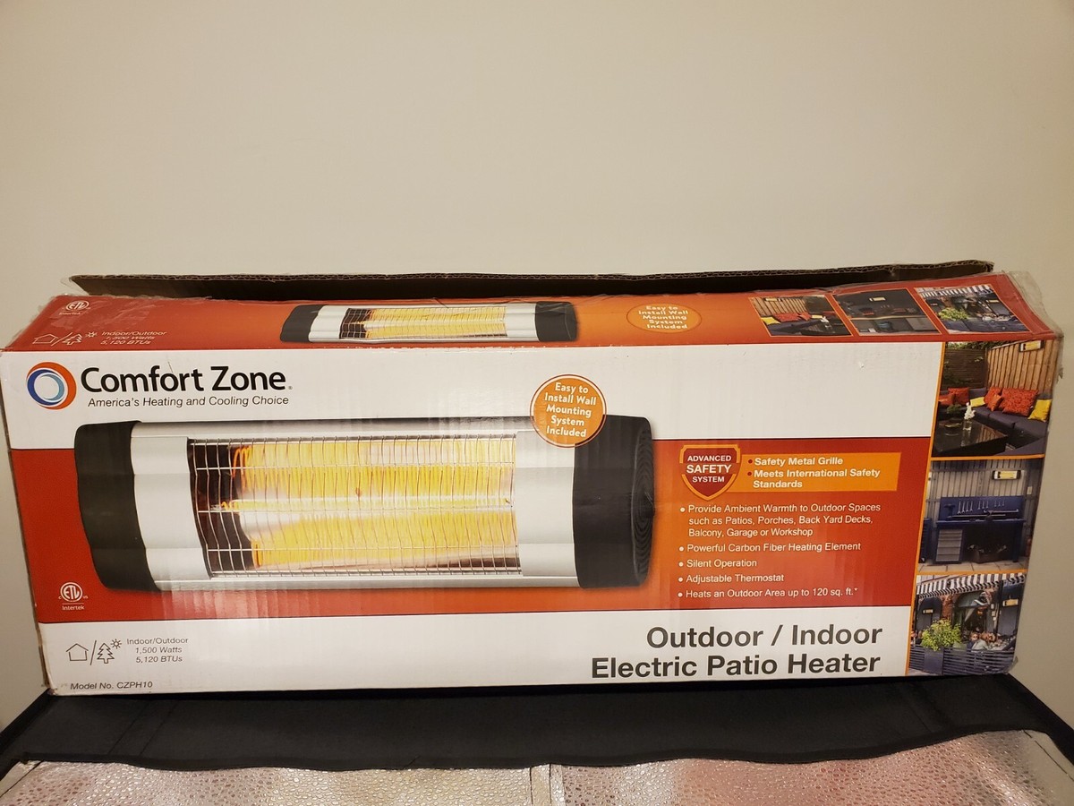 Comfort Zone 1500 Watt Indoor Outdoor Wall-Mounted INFRARED Patio Heater  CZPH10 | eBay