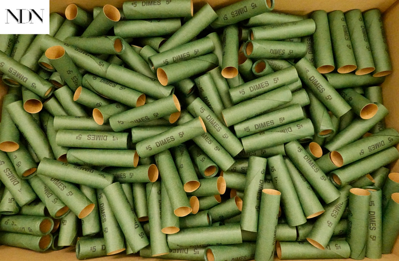 (10) Dime Paper Wrap/Tube/Roll ($5) - Pre-Crimped - New Old Stock Vintage Rolls