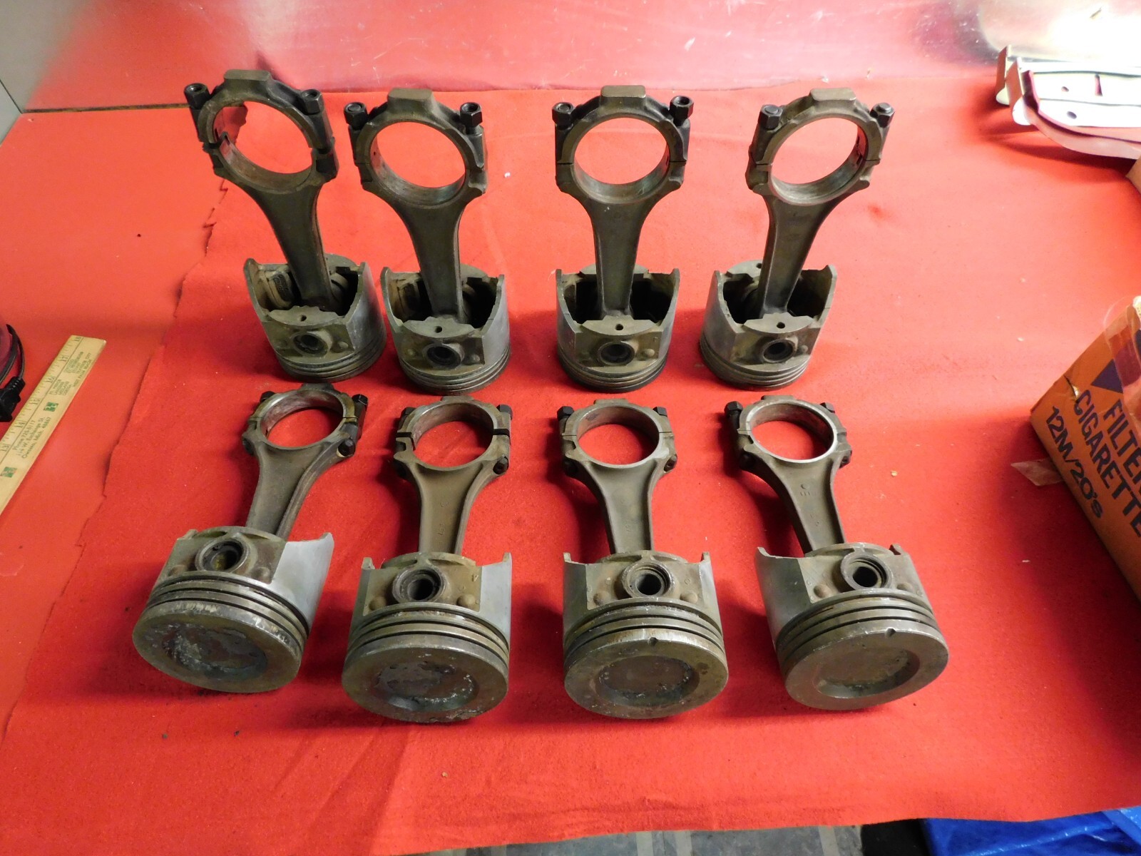 Set of 8 USED 6165 Ford Mercury 390 406 427 Piston Connecting Rods Set