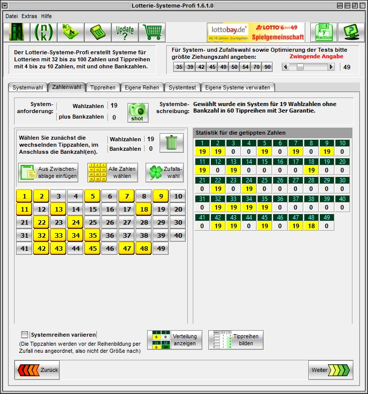 Lotterie-Systeme-Profi, PC-Programm mit fast 3.000 Systemen für Lotto, KENO etc. - Bild 4 von 4