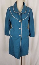 Tulle Anthropologie Mod Gogo All Weather Trench Coat Womens L Turquoise Blue