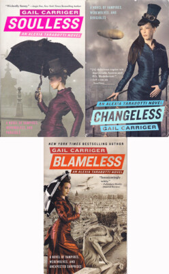 3 GAIL CARRIGER Alexia Tarabotti Novels SOULLES BLAMELESS CHANGELESS 1st Prints!