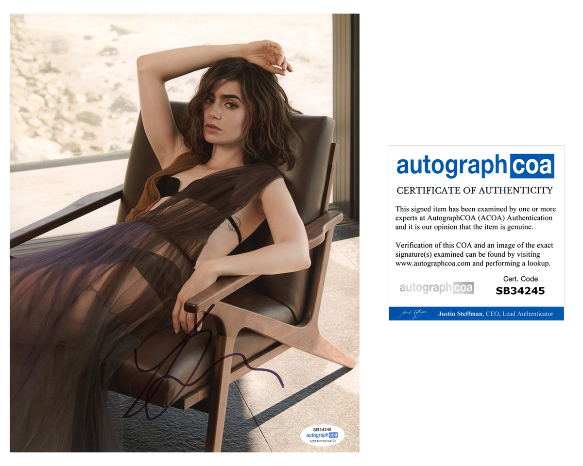 Lily Collins Sexy Autographed Signed 8x10 Photo ACOA | eBay