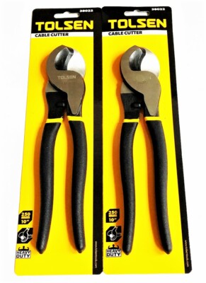 2 TOLSEN 10'' CABLE CUTTER HIGH LEVERAGE CUT AIRCRAFT WIRE STEEL ROPE ROMEX 38022