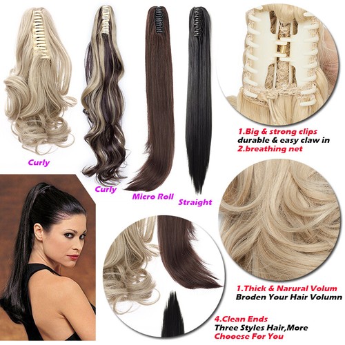 Thick Hair Ponytail Clip In Natural Claw On Pony Tail Hair Extensions AS Human - Picture 8 of 77