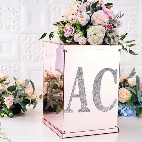 8" tall SILVER Letter D Self-Adhesive Rhinestones GEM STICKERS Wedding Supplies - Picture 7 of 8