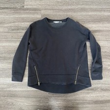 Athleta Sweatshirt Womens S Cityscape Pullover Black Long Sleeve Zipper 868491