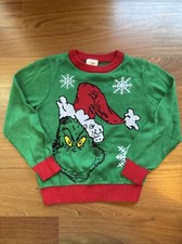 Grinch Dr. Seuss Child's Sweater Size 7 Unisex EUC