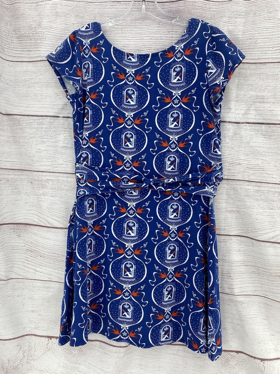 Blue Platypus woman's size medium M Birds Blue stretch made in USA dress |  eBay